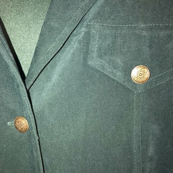 Allison-Che Vintage Hunter Green Shirt, Size 16P - Picture 2 of 5